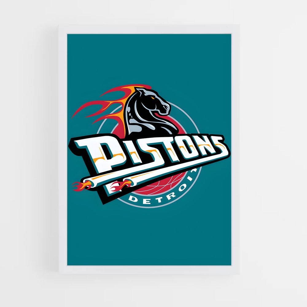 Poster Pistons Power – affiche Basketball (vue 3)